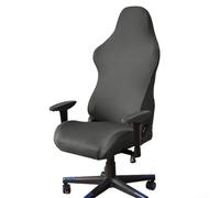 Computer Game Internet Cafe Competitive Chairs Cover, Milk Silk Solid Color Gaming Chair Cover, Dustproof Elastic Chair Cover With Armrest (Dark gray)