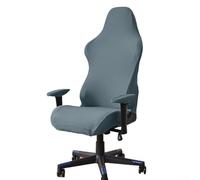 Computer Game Internet Cafe Competitive Chairs Cover, Milk Silk Solid Color Gaming Chair Cover, Dustproof Elastic Chair Cover With Armrest (Blue gray)
