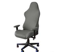 Computer Game Internet Cafe Competitive Chairs Cover, Milk Silk Solid Color Gaming Chair Cover, Dustproof Elastic Chair Cover With Armrest (In gray)