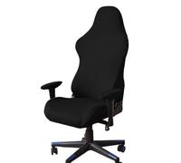 Computer Game Internet Cafe Competitive Chairs Cover, Milk Silk Solid Color Gaming Chair Cover, Dustproof Elastic Chair Cover With Armrest (Is black)