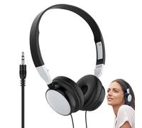 Computer Headset - 7.01x5.91x2.32 in Wired Stereo Headphones, On Ear Audio Gear, Lightweight Folding Sound Accessory | High Bass Music Listening Headphones for Laptop Phone Travel Study