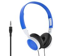 Computer Headset - Over Ear Wired Audio Headphones, Foldable Gear, High Clarity Noise Reducing Microphone, Adjustable Fit | Wired Headset for Tablet, Computer, Meeting, Streaming