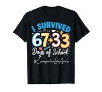 Computer Lab Aide I Survived 100 Days of School 67+33 Math T-Shirt