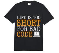 Computer Life is Too Short for Bad Code Funny Nerd Computer Comfort Colors Adult Heavyweight T-Shirt
