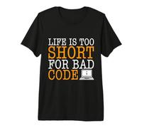 Computer Life is Too Short for Bad Code Funny Nerd Computer Premium T-Shirt