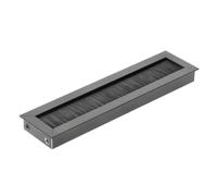 Computer Metal Grommet 50 x 180 mm Black for Desk Table Cable Tidy Wire Cover