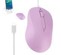 Computer Mice Wired - Ergonomic Silent Pointer, USB Corded Peripherals, Optical Tracking Desktop Accessory, Clickless Quiet Scroll Clicker | Office Game Home Women Men Electronic Gear Equipment for PC