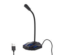 Computer Microphone USB Microphone for PC Laptop Noise-Cancelling Mute Button with LED Indicator Plug and Play 360 Degree Gooseneck Design Condenser Mic for Streaming Recording