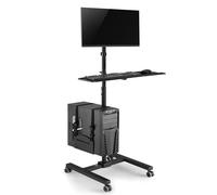 Computer Mobile Stand Cart Workstation CPU Monitor Keyboard Holder VESA Portable