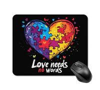 Computer Mouse Mat Autism Love Needs No Words Mouse Mat PC 25x30cm
