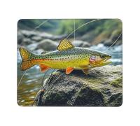 Computer Mouse Mat Brook Trout Fly Fishing Office Mousepad Study 25x30cm