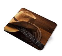 Computer Mouse Mat Pad - American Country Music Guitar Home Office PC Desk Accessory Flexible Fabric Top Large 5mm Laptop Desktop Printed Art Ergonomic #3032