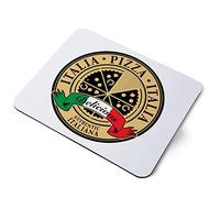 Computer Mouse Mat Pad - Authentic Italian Pizza Italy Food Cafe Home Office PC Desk Accessory Flexible Fabric Top Large 5mm Laptop Desktop Printed Art Ergonomic #7193