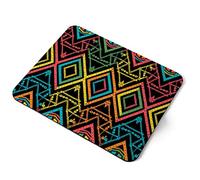 Computer Mouse Mat Pad - Aztec African Pattern Tribal Boho Home Office PC Desk Accessory Flexible Fabric Top Large 5mm Laptop Desktop Printed Art Ergonomic #21117
