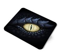 Computer Mouse Mat Pad - Black Dragon Eye Fantasy Gamer Home Office PC Desk Accessory Flexible Fabric Top Large 5mm Laptop Desktop Printed Art Ergonomic #8799
