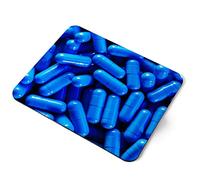 Computer Mouse Mat Pad - Blue Pills Doctor Nurse Pharmacy Home Office PC Desk Accessory Flexible Fabric Top Large 5mm Laptop Desktop Printed Art Ergonomic #14639