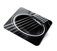 Computer Mouse Mat Pad - BW - Acoustic Guitar Country Music Home Office PC Desk Accessory Flexible Fabric Top Large 5mm Laptop Desktop Printed Art Ergonomic #42444