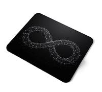 Computer Mouse Mat Pad - BW - Infinity Sign Technology Innovation Home Office PC Desk Accessory Flexible Fabric Top Large 5mm Laptop Desktop Printed Art Ergonomic #41944