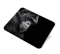 Computer Mouse Mat Pad - Chimpanzee Gorilla Monkey Portrait Home Office PC Desk Accessory Flexible Fabric Top Large 5mm Laptop Desktop Printed Art Ergonomic #15875