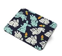 Computer Mouse Mat Pad - Cute Bunny Rabbits Carrots Animal Home Office PC Desk Accessory Flexible Fabric Top Large 5mm Laptop Desktop Printed Art Ergonomic #44768
