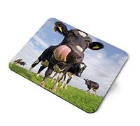 Computer Mouse Mat Pad - Dairy Cow Friesian Home Office PC Desk Accessory Flexible Fabric Top Large 5mm Laptop Desktop Printed Art Ergonomic #15595