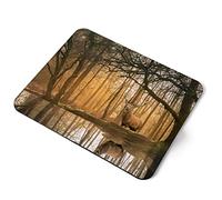 Computer Mouse Mat Pad - Lake District Forest Red Deer Stag England Home Office PC Desk Accessory Flexible Fabric Top Large 5mm Laptop Desktop Printed Art Ergonomic #45498