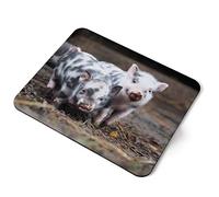 Computer Mouse Mat Pad - Little Piglets Pig Farm Farmer Animal Home Office PC Desk Accessory Flexible Fabric Top Large 5mm Laptop Desktop Printed Art Ergonomic #45576