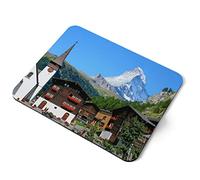 Computer Mouse Mat Pad - Matterhorn Zermatt Switzerland Home Office PC Desk Accessory Flexible Fabric Top Large 5mm Laptop Desktop Printed Art Ergonomic #3195