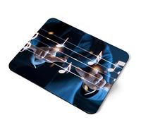 Computer Mouse Mat Pad - Musical Notes Orchestra Musician Home Office PC Desk Accessory Flexible Fabric Top Large 5mm Laptop Desktop Printed Art Ergonomic #16154