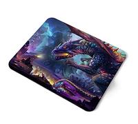 Computer Mouse Mat Pad - Mythical Dragon Fantasy Beast Gamer Home Office PC Desk Accessory Flexible Fabric Top Large 5mm Laptop Desktop Printed Art Ergonomic #16455