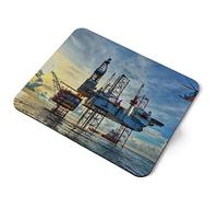 Computer Mouse Mat Pad - Offshore Gas Oil Platform Home Office PC Desk Accessory Flexible Fabric Top Large 5mm Laptop Desktop Printed Art Ergonomic #15671
