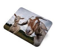 Computer Mouse Mat Pad - Pair of Goats Goat Home Office PC Desk Accessory Flexible Fabric Top Large 5mm Laptop Desktop Printed Art Ergonomic #45106