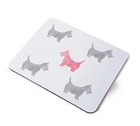 Computer Mouse Mat Pad - Scottie Dog Pattern Puppy Scottish Terrier Home Office PC Desk Accessory Flexible Fabric Top Large 5mm Laptop Desktop Printed Art Ergonomic #46285