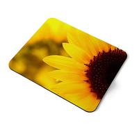 Computer Mouse Mat Pad - Yellow Pretty Sunflower Flower Home Office PC Desk Accessory Flexible Fabric Top Large 5mm Laptop Desktop Printed Art Ergonomic #46508