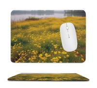 Computer Mouse Mat Yellow Flowers by The Lake Gaming Mousepad Study 25x30cm
