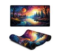 Computer Mouse Pad Colorful Landscape Under The Planet Extra Large Mouse Mat 40X75cm Large Desk Mat for Laptop Home Office Accessories with Stitched Eges