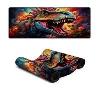 Computer Mouse Pad Fantasy Colorful Dinosaurs Washable Mouse Mat 30x80cm Table Mat with Stitched Edges Durable Non Slip Natural Rubber Base