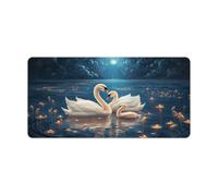 Computer Mouse Pad Fantasy White Swan Extended Mousepad 30x60cm Large Desk Mat with Non Slip Base And Stitched Edge for Office Gaming