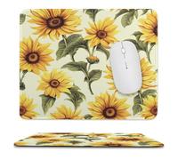Computer Mouse Pad Summer Sunflower Stitched Edges Mouse Pads with Non Slip Rubber Base for Computers Laptop PC Office Home 11.8 X 9.8 Inches