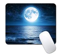 Computer Mouse Pads for Desk, Moon Sea Mouse Pad Small Square Computer Mousepad, 9.5" x 7.9" Portable Non-Slip Rubber Base Design for PC & Wireless Laptop Home Office