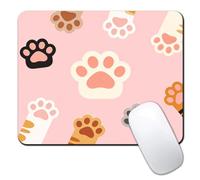 Computer Mouse Pads for Desk, Mouse Pad Small Square Computer Mousepad, 9.5" x 7.9" Portable Non-Slip Rubber Base Design for PC & Wireless Laptop Home Office (Cat Paw Pattern)