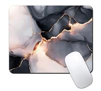 Computer Mouse Pads for Desk, Pink Gold Marble Mouse Pad Small Square Computer Mousepad, 9.5" x 7.9" Portable Non-Slip Rubber Base Design for PC & Wireless Laptop Home Office