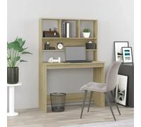 vidaXL Desk with Shelves Sonoma Oak 102x45x148 cm Engineered Wood