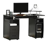 HOMCOM Computer Office Desk Table Workstation w/ Keyboard Tray, Drawer, Black