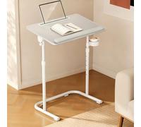 Computer Overbed Table, Height & Tilt Adjustable Heavy Duty TV Trays, 90° Medical Adjustable Tilt Hospital Bed Table, for Living Room, Hospital Use(Gray)