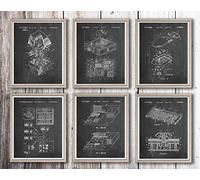 Computer Patent Set of 6 Computer Prints IT Wall Art Computer Programming Computer Programmer Gift Coding Poster IT Art WB286-291 (16.5 x 23.4 (A2), Chalkboard Black)