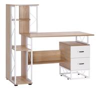 Computer PC Laptop Desk Table Shelf 2 Drawers Bookstore Workstation HOMCOM