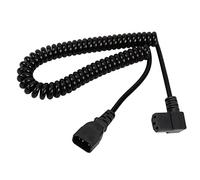 Computer Power Extension Cord YACSEJAO Coiled 18AWG IEC 320 C14 to C13 90 Degrees Computer Heavy Duty PDU Power Extension Cable (Left Angle)