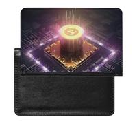 Computer Processor with Magic Light Passport Cover Protector Rfid Blocking Passport Holder Id Card Holder Secure Travel Wallet Organizer for Passport Tickets Credit Cards, style, One Size
