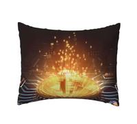 Computer Processor With Magic Light Print Pillow Cover Standard Size 50 X 66 Cm Polyester Soft Cushion Case Hidden Zipper For Sofa, Bed, Car & Home Decor